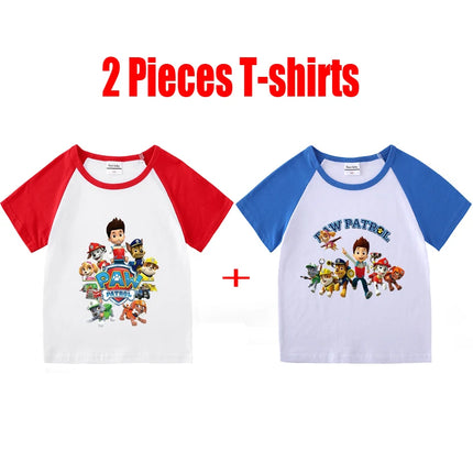 Child T-Shirt for Boys Girls Kids Shirts Baby Short Sleeve PAW Patrol Print T-Shirt Toddler Cotton Cartoon Tee Tops Clothing