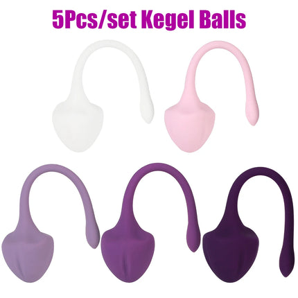 Vaginal Tight Exercise Clitoris Stimulator Kegel Ball No Vibrator Machine Erotic Sex Toy for Women Vaginal Geisha Ball 5Pcs/Set