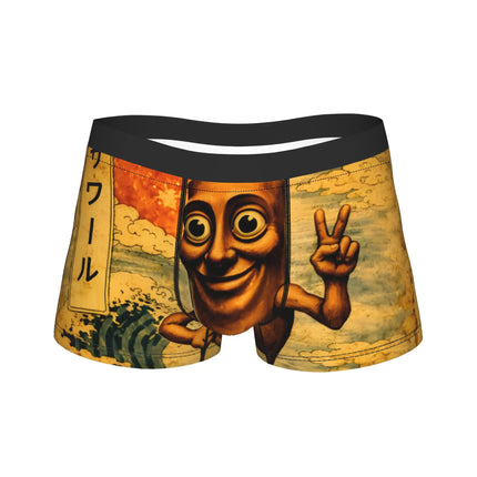 John Pork Tung Tung Sahur Calling Brainrot Meme Boxer Brief Underwear Trenky Man Comfortable Boxer Shorts Plus Size Panties