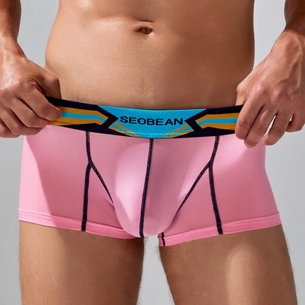 SEOBEAN Men's Sheer Boxer Briefs Nylon Low-Rise Underwear Lightweight Breathable Fashion Stylish Thin See-Through 230215 412114