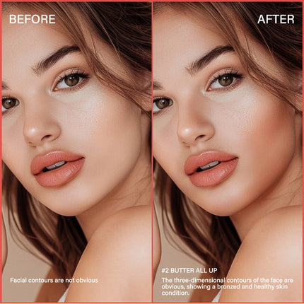 Professional Makeup Matte Buttermelt Bronzer, Long Wear Face Makeup, Korean Face Cosmetics, Wear Up to 12 Hours, Vegan Formula