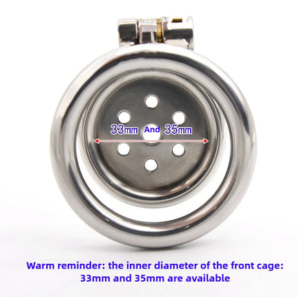 Urethral Inverted Negative Male Chastity Lock Flat Cock Cage with Metal Urethral Catheter for Couple Men Penis Ring Bondage BDSM