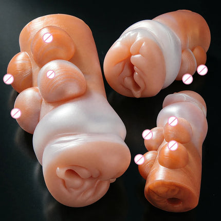 GEEBA Realistic Male Masturbator Soft Silicone Pocket Pussy Adult Sex Toy for Men Reusable Men Stroker Cup Strong Suction Sleeve