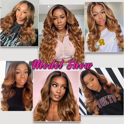 12A Ombre Body Wave Bundles Human Hair With Closure Unprocessed Virgin Hair Brazilian Ombre Colored 3/4 Bundles With Closure