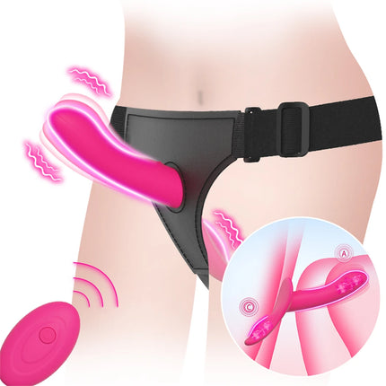 Strap-on Dildo Vibrator Vaginal Masturbatoion Clitoris Stimulator Wearable Double Head 10 Vibration Sex Toys for Couple Lesbian