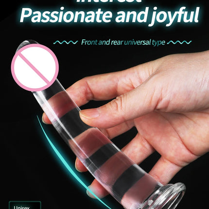 2 Pcs 1 Set Soft Silicone Realistic Dildo with Suction Cup for Women Adult Game Cute Penis Masturbator Sex Toy Crystal Jelly Transparent