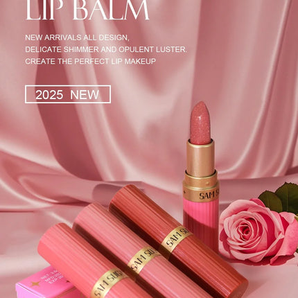 Pearlescent Pink Glitter Velvet Lipstick Metallic Waterproof Long Lasting Matte Shimmer Diamond Lipstick Women Makeup Cosmetic