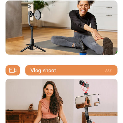 Wireless Selfie Stick Tripod Stand with Magnetic Bluetooth Remote Extendable Tripod for Apple iPhone Live Streaming Video Record