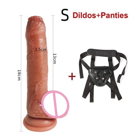 Realistic Dildo Sliding Foreskin Soft Silicone Penis G-Spot Stimulation Testis Huge Dick Suction Cup Dildos Sex Toy For Women Gay