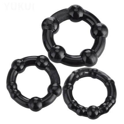3 Pcs/Set Dick Enlargement Cock Ring Delay Ejaculation Penis Ring Sex Toys For Men Silicone Adult Supplies 18+ Stronger Erection