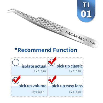 NAGARAKU Eyelash Extension Tweezers Makeup Tools Stainless Steel Non-magnetic Pincet False Eyelash Tweezers 3D accurate tweezers