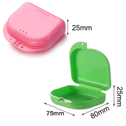 50Pcs Denture Tray Box Dental Orthodontic Retainer Storage Box Mouth Guard Container Anti Grinding Brace Box Oral Hygiene