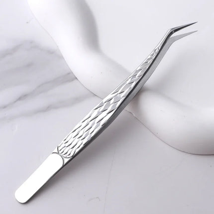 Professional Eyelash Tweezers for Lash Extension, Stainless Steel High Precision Eyelash Extension Eyebrow Tweezers