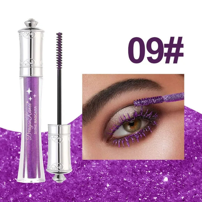 9 Color Diamond Mascara Sparkling Glitter Silver Black Mascara Shining Blue Pink Pearlescent Sequins Mascara Lengthening Eyelash