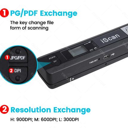 iScan01 Portable A4 Document Reader Scanner 900DPI For Contract Books Office Business Handheld Mobile Scanners JPG PDF Format