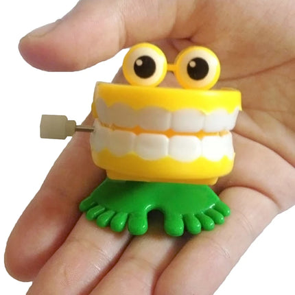 1pcs Clockwork Toy Upper Chain Jumping Tooth Toy Jump Teeth Running Clockwork Spring Wind Up Toy