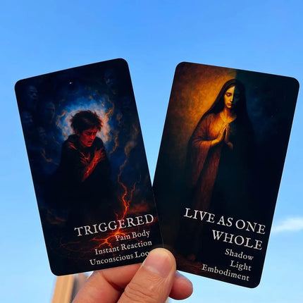 54 Set, 13x8cm Reflective Moon Shadow Work Oracle , Self-Discovery Emotional Perception Game, Spiritual Guidance Card Games