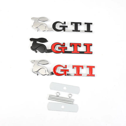Car Front Grille Badge Metal GTI Logo Sticker For VW GTI Polo Golf 5 6 Passat B3 Scirocco Tiguan Jetta Touareg Beetle Touran CC