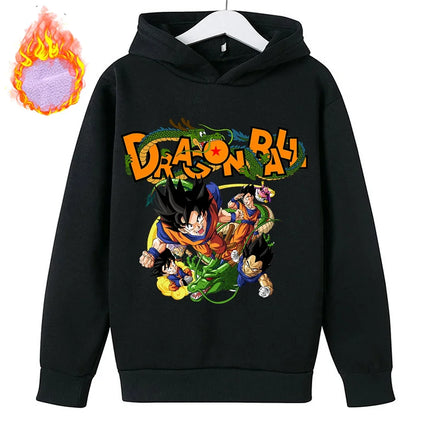 New Dragon Ball Z Hoodies Children's Goku Fleece Sweatshirt Y2k Trendy Plush Hoodie Anime Pattern Clothes Clothing for Boys Gift