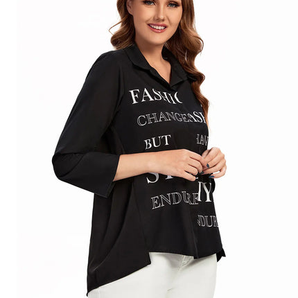 Women Plus Size Woven Spring And Summer Fashionable Shirt