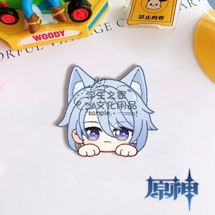 Game Impact Fontaine Neuvillette Wriothesley Rabbit Ears Small Hands Acrylic Badge Backpack Button Brooch Accessories Gifts