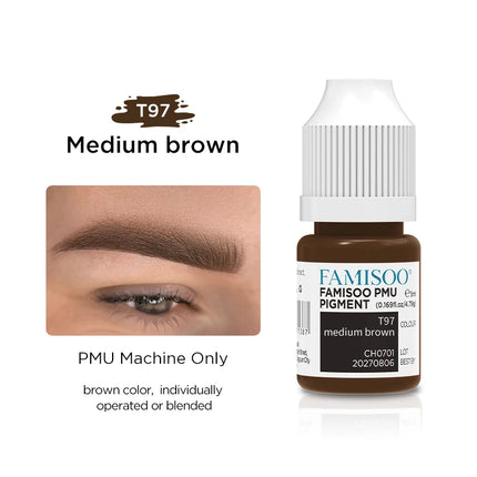 FAMISOO 5ML Eyebrow Tattoo Ink Professional Pigment for Eyeliner Black Tattoo Microblading Paint Ink For Semi Permanent Makeup