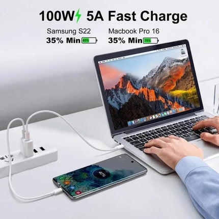 Type C To Type C Cable 100W PD Fast Charging For iPhone 15 17 Pro Max Huawei Mate 60 Xiaomi Samsung USB C to USB C Charger Cable