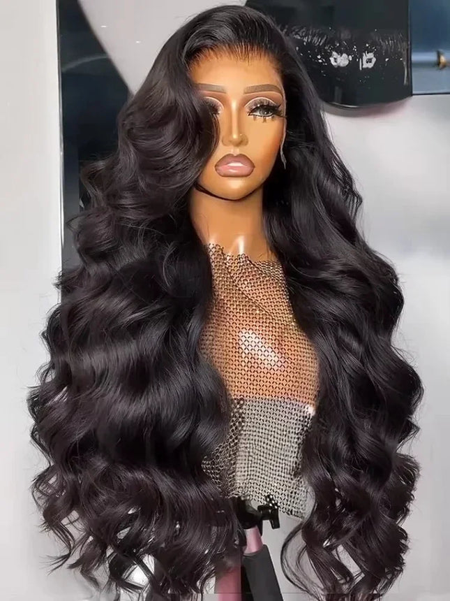 250 Density Human Hair HD 13x6 Body Wave Lace Frontal Wig 30-40 Inch 13x4 Lace Front Wigs 5x5 Closure Glueless Loose Water Black