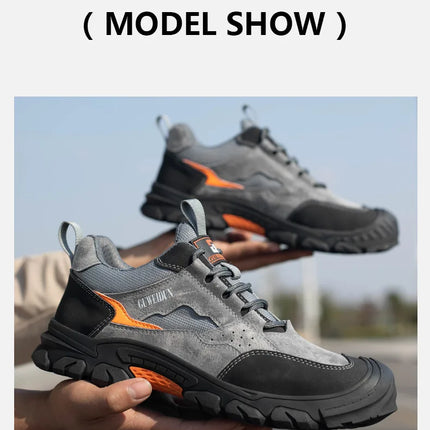 Men Safety Work Shoes Plastic Toe Safety Boots Fashion Lightweight Comfort Working Sneakers Anti-puncture Indestructible Shoes
