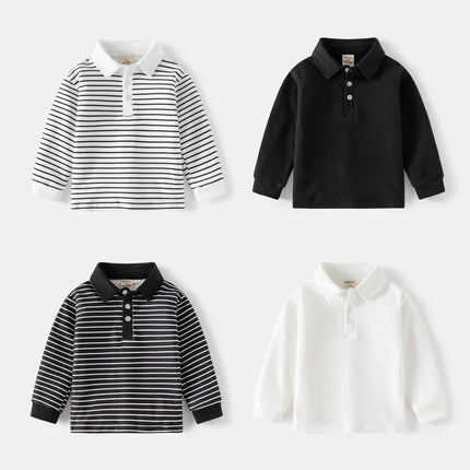 Boys Clothes Long Sleeve Polo Shirts for Kids Baby Tops Pure Cotton Sport Tops Spring Autumn Lapel Sweatshirts Children Clothing