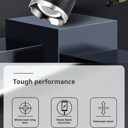 New model LED adjustable focus flashlight, USB rechargeable, aluminum alloy, high-intensity, outdoor camping self-defense flashl