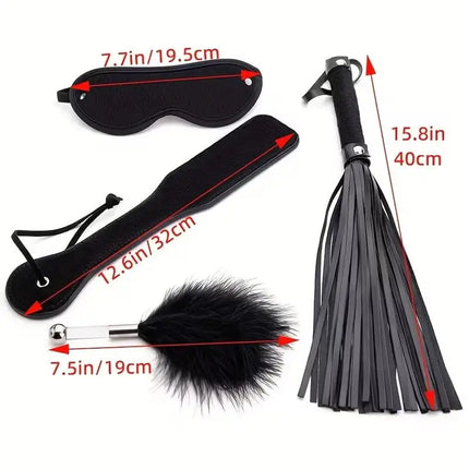 4Pcs PU Leather Spanking Paddle Whip Crop Adult Bondage Accessories Sex Toys For Women Couples Intimate Pleasure Tool