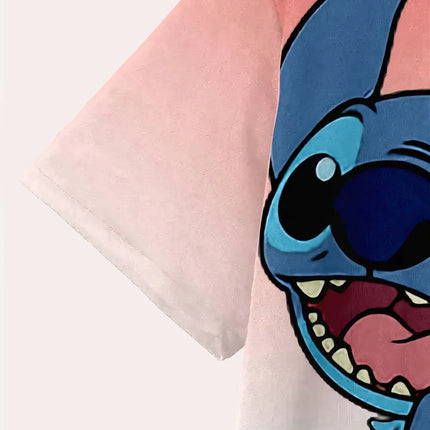 Men's Disney Lilo & Stitch 3D Funny Print T-shirt Casual Short Sleeve