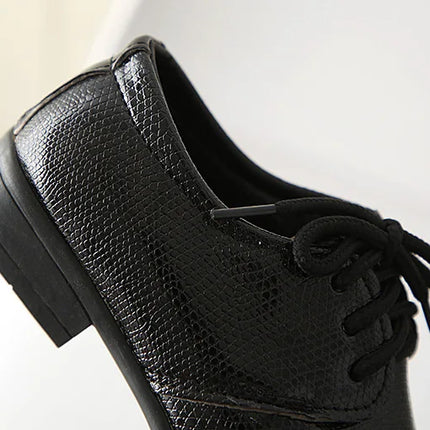 Iawesome Boys Leather Shoes Kids Flats Lace-up Children's Wedding Shoes For Toddlers Boy Big Boys Fashion For Performance