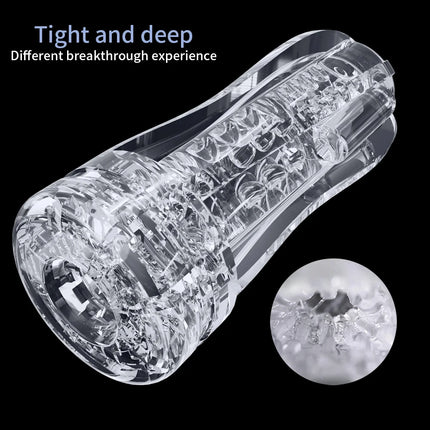 Male Masturbator Soft Pussy Adult Endurance Exercise Sex Products Transparent Vagina Vacuum Sucking Pocket Cup Sex Toys for Men