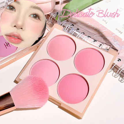 Smart 4-Color Matte Blush Palette – Natural Glow, Easy to Blend, Lightweight Cheek Color for Nude Makeup & Festival Looks