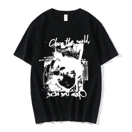 Anime Serial Experiments Lain T-Shirt Men Women Graphic T Shirts Unisex Iwakura Manga Girl Sci Fi Short Sleeve Tee Tops 62463
