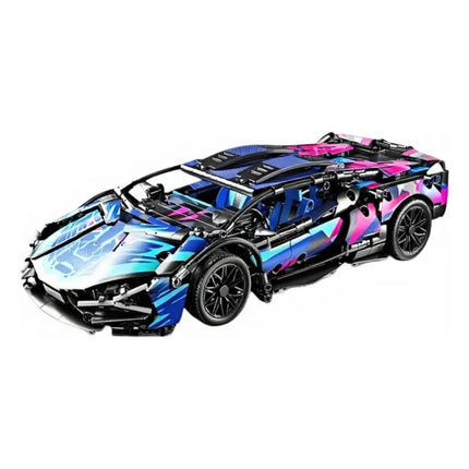 DIY 1:14 Technic Remote Control Race Car MOC Kit,1280PCS Blocks with Electronic Motor Sports Car Assembly Toy