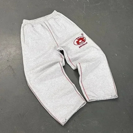 Y2k Embroidered Gray Casual Pants Camo Functional Tactical Functional Men's Women's Premium Jogging Drawstring Sweatpants