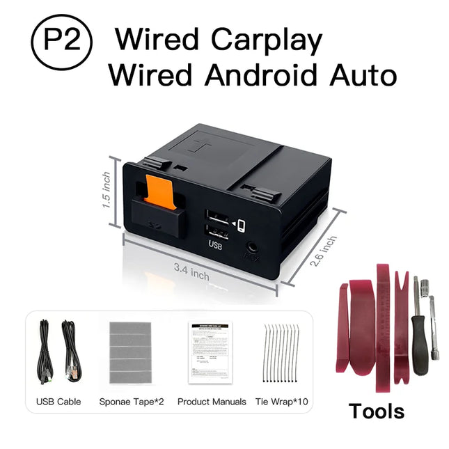 NEW P3 For Wireless Apple CarPlay Android Auto Adapter USB Hub OEM for Retrofit Mazda 2 3 6 CX3 CX5 CX8 CX9 MX5 TK78669U0C Kit