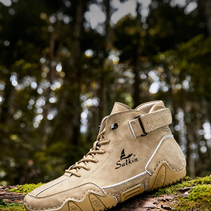 New Handmade Men Boots Design Sneakers Man Outdoor Casual Leather Men Sneakers Ankle Boots Trekking Fall Breathable Hot Sale