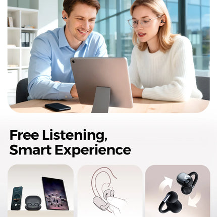 SoundPEATS Clip1 Open Ear Wireless headphones Dolby Audio Bluetooth 5.4 Earphone Clip On Sports Earbuds with Hi-Res LDAC, IPX5