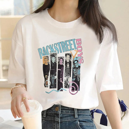 Backstreet Boys Classic Album Poster Graphic Print T-Shirt for Fans Men Women Crewneck Cotton New Fashion Oversized Casual Tops