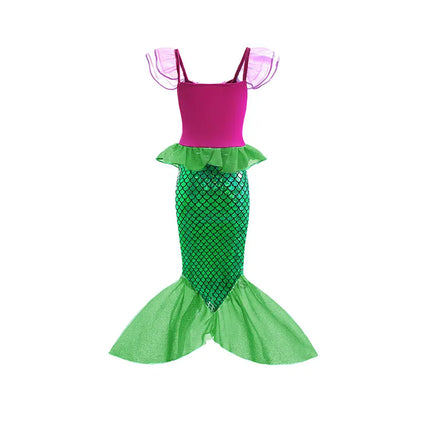 Fancy The Little Mermaid Costume Princess Ariel Mermaid Costume for Girls Ariel Carnival Halloween Costumes Party Dress Clothes