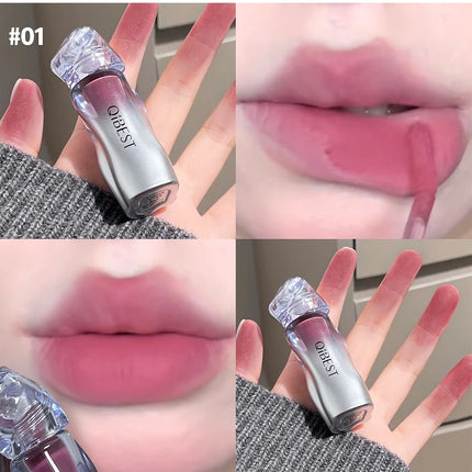 QIBEST Matte Velvet Liquid Lipstick Natural Long-Lasting Highly Pigmented Lip Mud Portable Finish Universal Lip Gloss Makeup