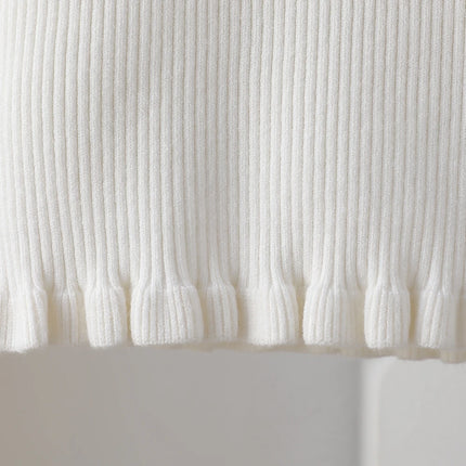 Toddler Girl Knit Sweater Ruffled Turtleneck Long Sleeve Soft Comfortable Knitwear for Little Princesses 2-6 Years
