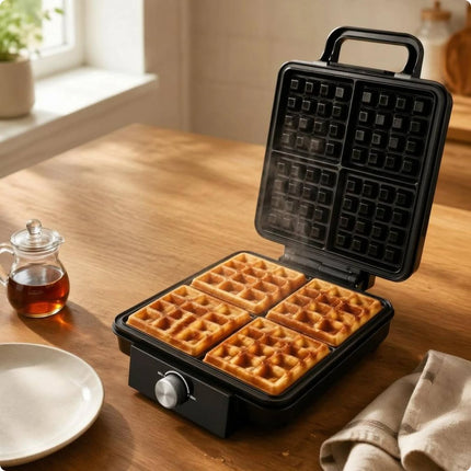4-Slice Waffle Appliance Easy to Clean 4 Slice Waffle Appliance Small Appliance Heat-Resistant Handle Handle 1500W