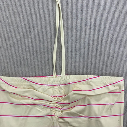 Girls' style striped color matching retro pleated design neck vest slim backless sexy 2026 new stylish ladies spice vest