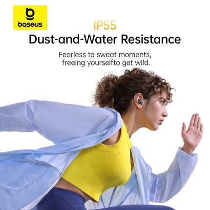 Baseus Bass BD1 Wireless Earbuds Bluetooth 5.4 Earphones Mini and Comfortable wear, Super Bass IP55 Waterproof 0.06s Low-Latency