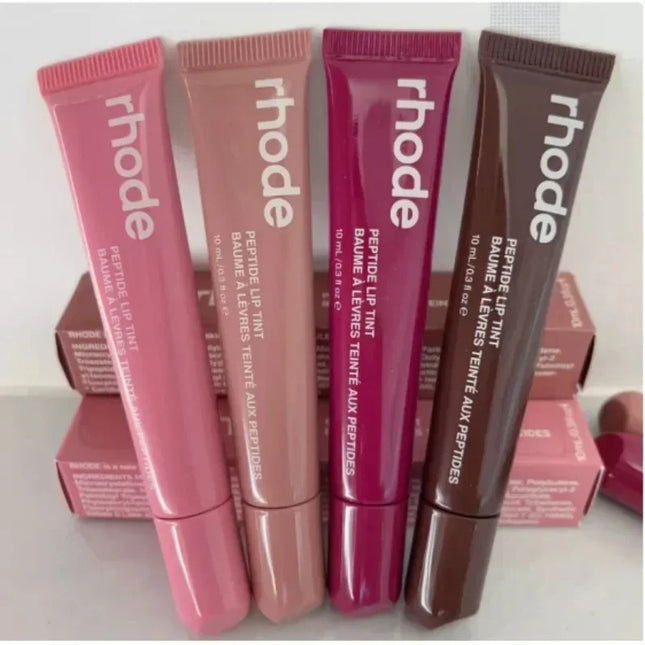 4pcs Soft Tube Mirror Lip Gloss Lip Oil Nude Brown Plumping Lip Gloss Moisturising Transparent Lipgloss Beauty Cosmetics Makeup